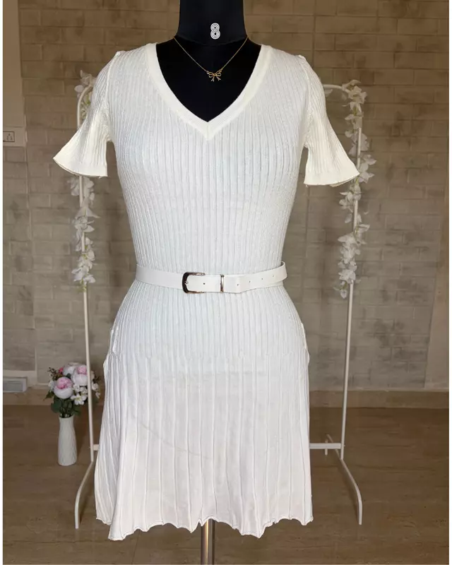 Knit Dress with Belt