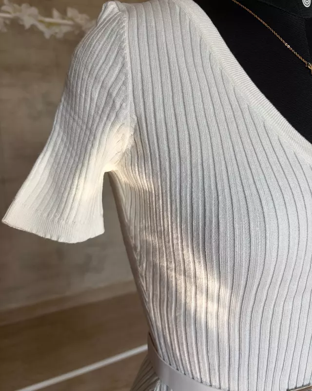 Knit Dress with Belt
