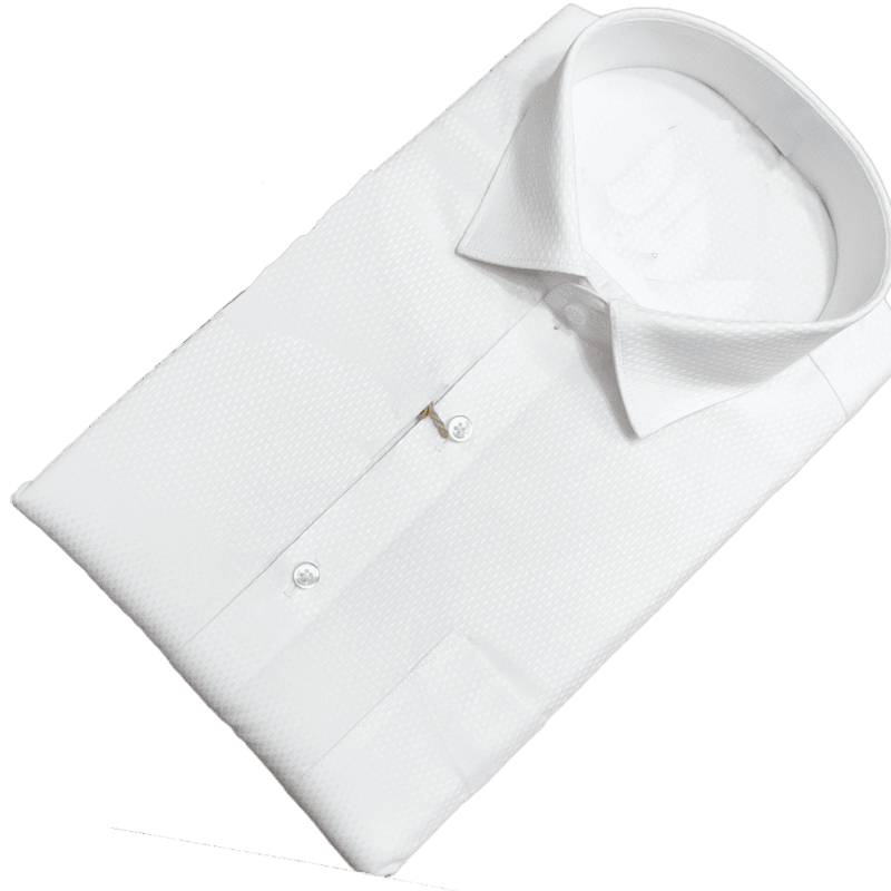 White Self Design Shirt