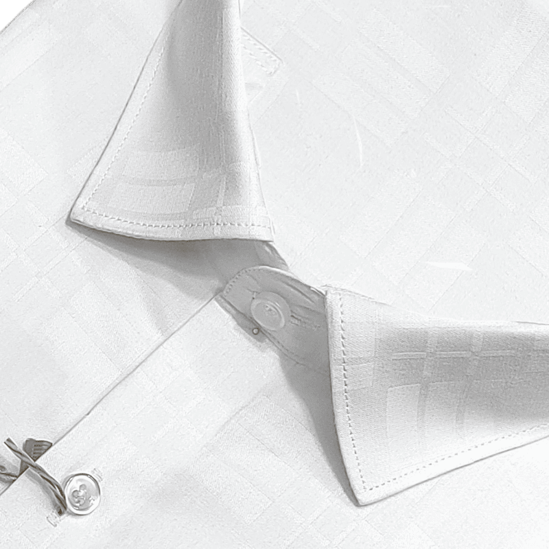 White Self Design Shirt