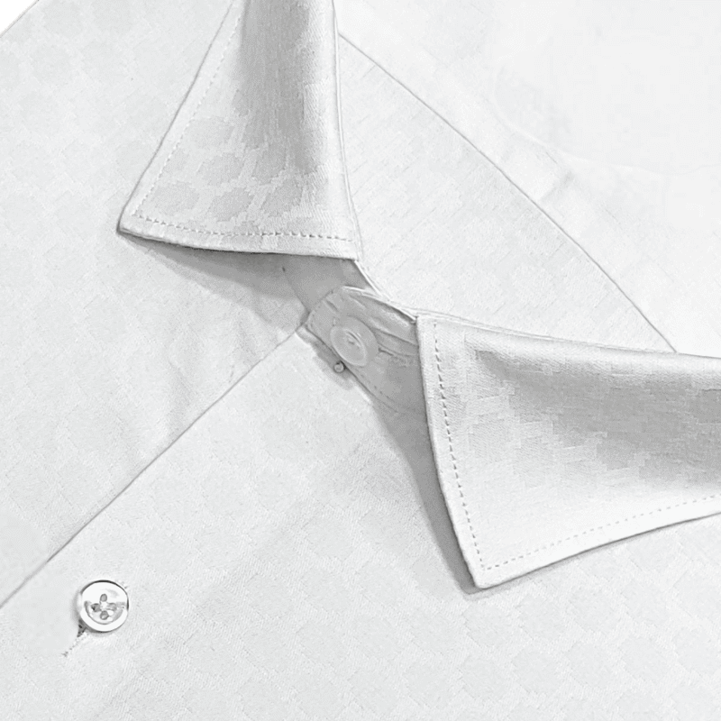 White Self Design Shirt