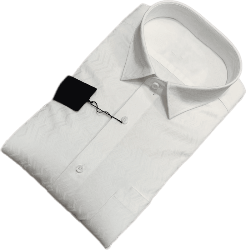 White Self Design Shirt