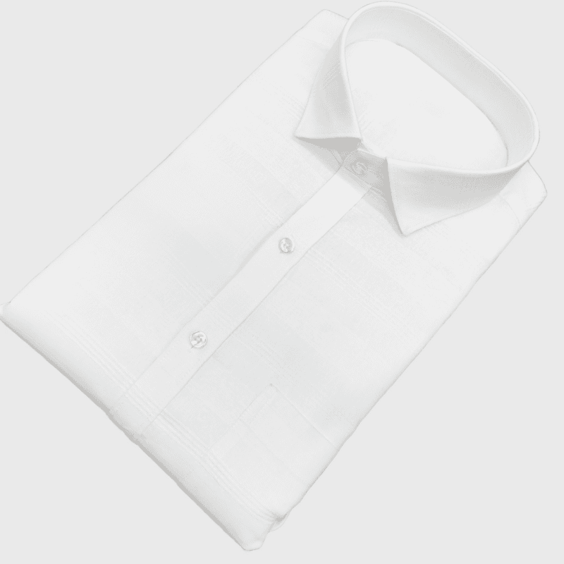 WHITE SELF DESIGN SHIRT