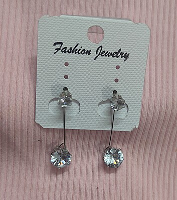 White Stone Drop Earrings for Women