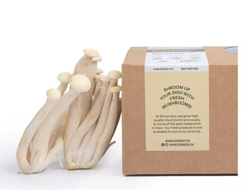 White Shimeji Mushrooms 200 Gms