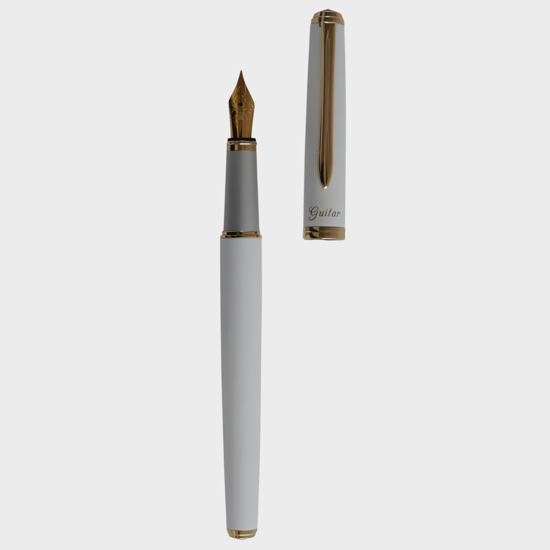 Guitar Fountain Pen Brillante White