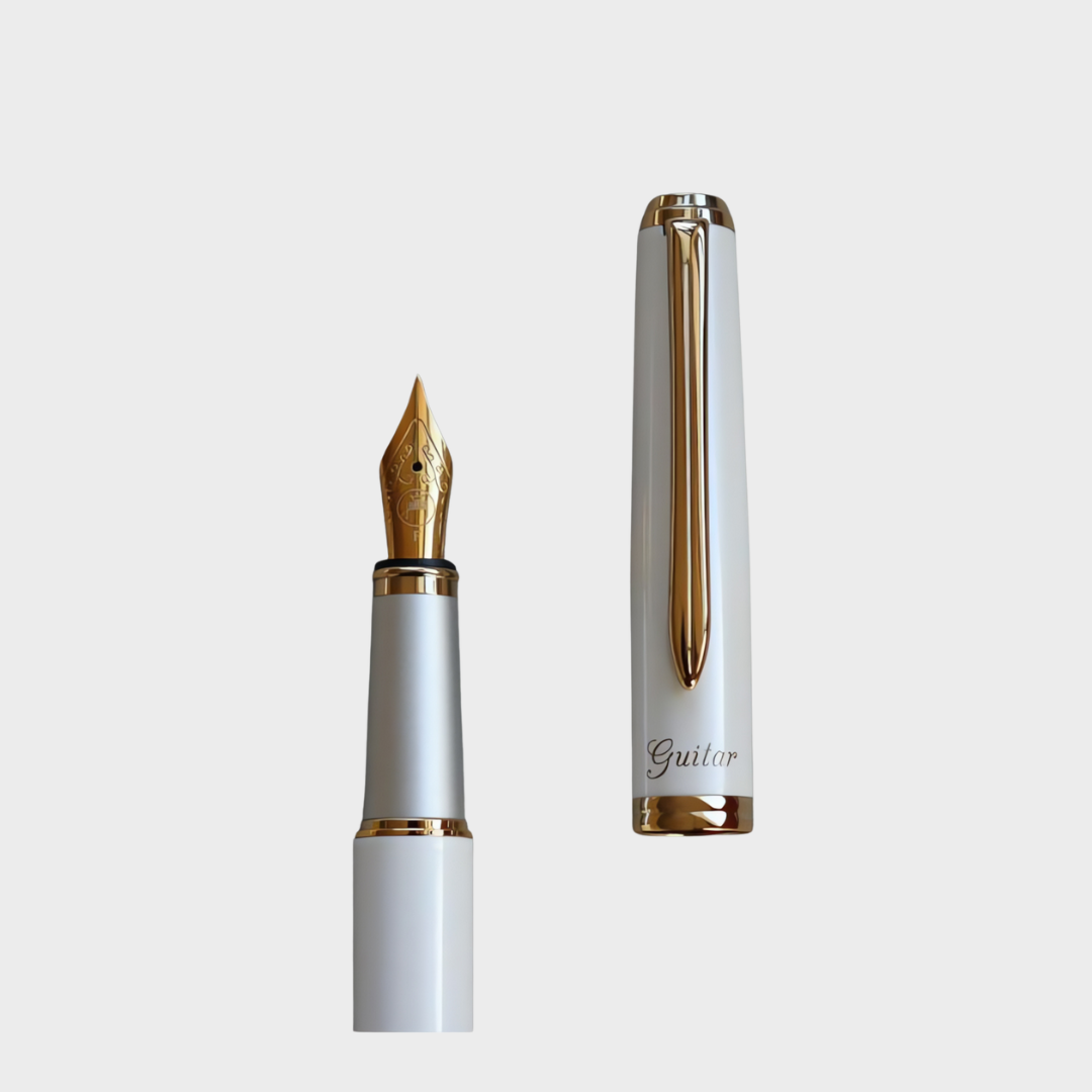 Guitar Fountain Pen Brillante White