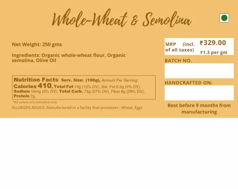 Spaghetti Wholewheat & Semolina - Donna Pastaia