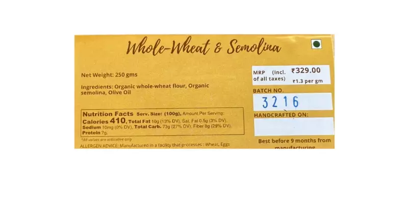 Whole Wheat Fettuccine - Donna Pastaia