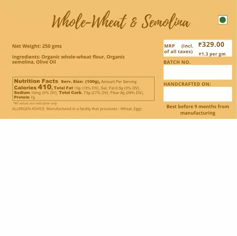 Whole Wheat Fusilli - Donna Pastaia