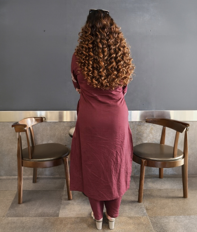 Wine Floral Kurta Set