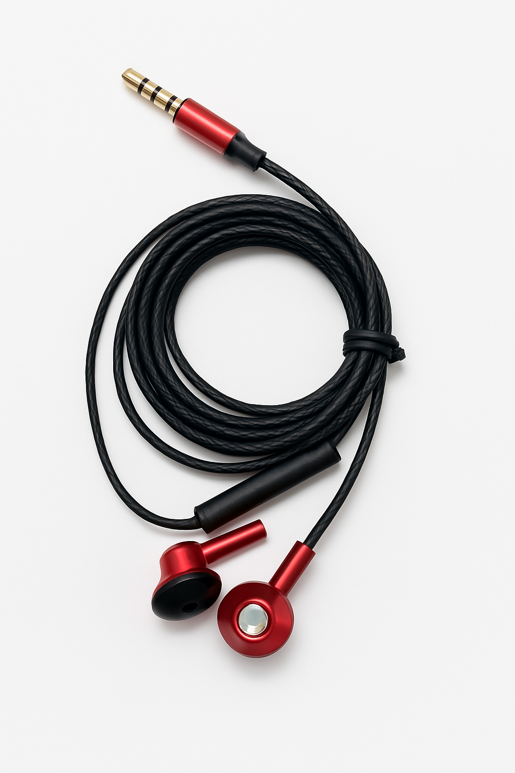 Wired Earphones with Mic | 3.5mm Jack | Tangle-Free Cable | Deep Bass Audio (Metallic Red) Wired Earphones with Mic | 3.5mm Jack | Tangle-Free Cable | Deep Bass Audio (Metallic Red)