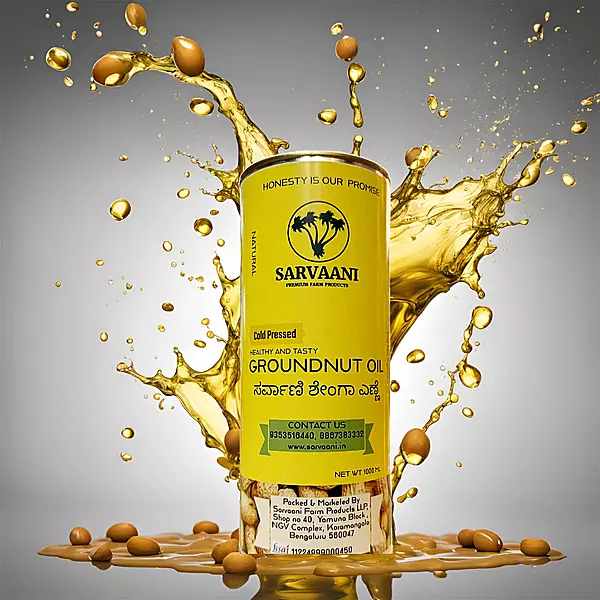 Wood Pressed Groundnut Oil- 1L Tin