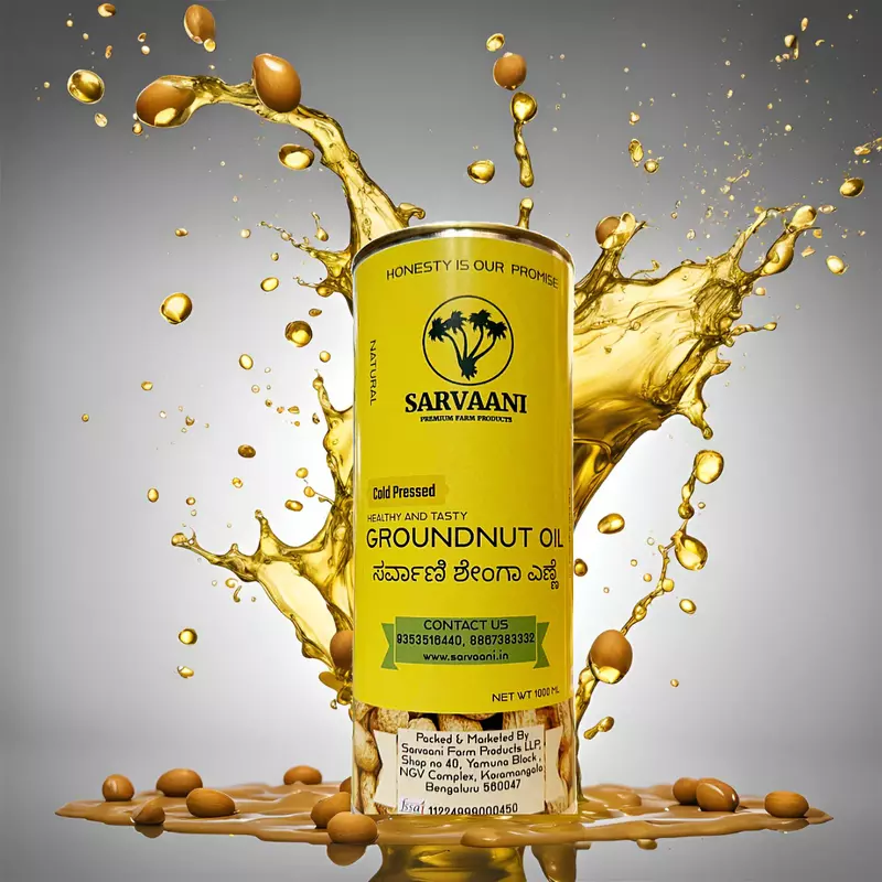 Wood Pressed Groundnut Oil- 1L Tin