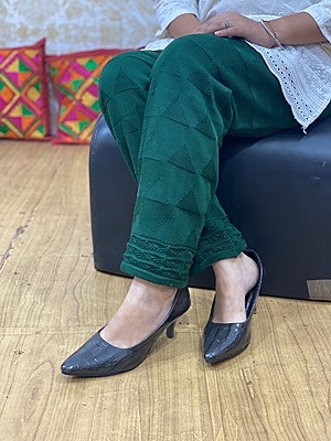 Woolen Knitted Pant - BottleGreen