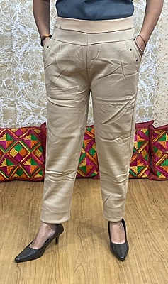 Woolen Knitted Trouser - Beige