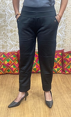 Woolen Knitted Trouser - Black