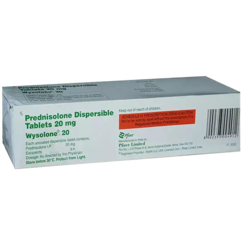 Wysolone 20 Tablet DT | Prednisolone 20mg Dispersible Tablets | Pfizer