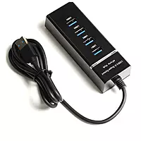 USB 3.0 Hub with 4 Ports, Hi-Speed Data Transfer, LED Indication, DC 5V Power Jack & Fuse Protection For Multi Device Connection