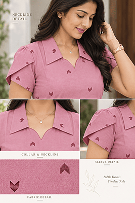 Rosewood Chevron Printed Collar Neck Co-Ord Set Rosewood Chevron Printed Collar Neck Co-Ord Set