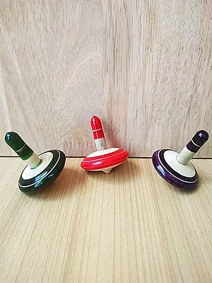 Channapatna Wooden Spinning Tops Toy Set