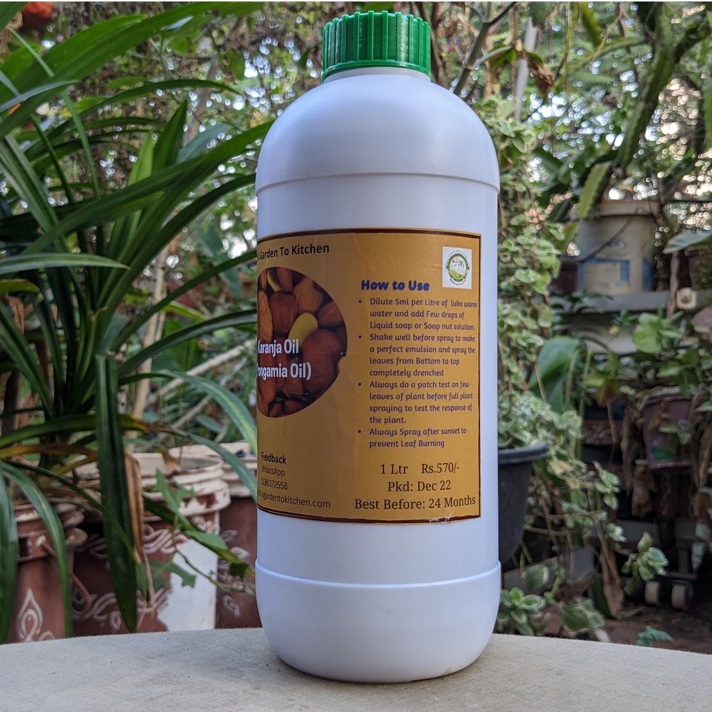 1 Ltr Organic Karanja Oil (Pongamia pinnata) | Pesticide | Fungicide
