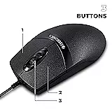 Zebronics ZEB-Rush Wired Mouse – 1600 DPI, USB, Black