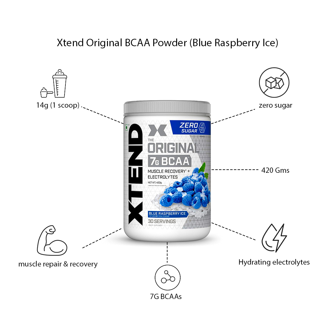 Xtend BCAAs Powder for Adults (Pre-Workout, 7g BCAAs)402gm, 30 Servings