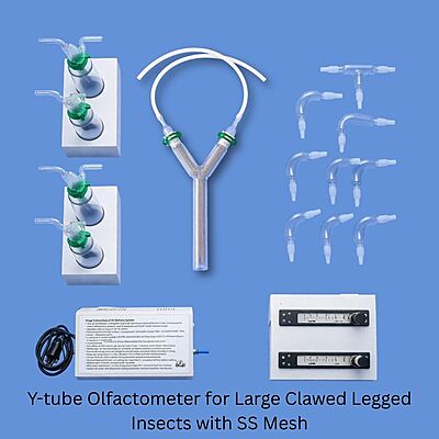 Y-tube Olfactometer for Large Clawed Legged Insects with SS Mesh