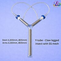 Y-tube - Claw legged insect with SS mesh - Stem (L120mm, Ø30mm) | Arms (L80mm, Ø30mm)