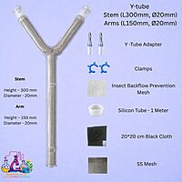 Y-tube - Claw legged insect with SS mesh - Stem (L120mm, Ø30mm) | Arms (L80mm, Ø30mm)