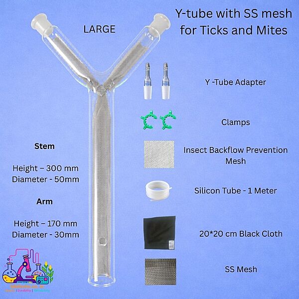 Y-tube with metal mesh for Ticks and Mites