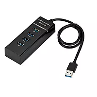 USB 3.0 Hub with 4 Ports, Hi-Speed Data Transfer, LED Indication, DC 5V Power Jack & Fuse Protection For Multi Device Connection