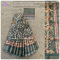 Munga Tusser silk saree with Kalamkari Prints YBRSTSK19037