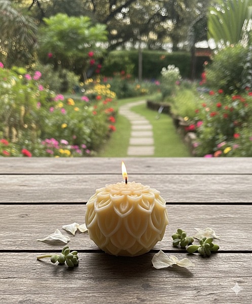 YELLOW DAHLIA FLOWER CANDLE