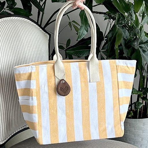 YELLOW X WHITE BEACH BAG