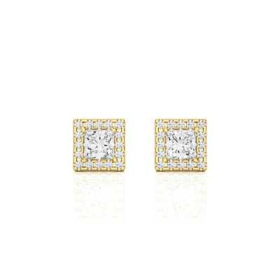 Tara Crown Glow – Halo Diamond Studs