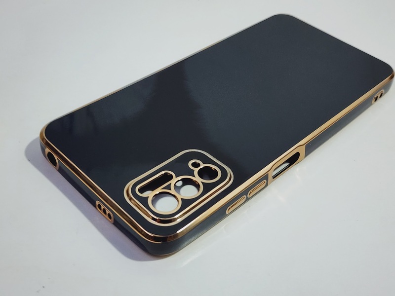Back Cover for Poco M3 | Golden Line | Tempered Glass Combo