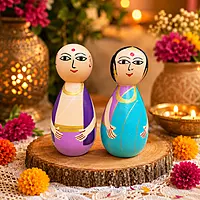 Channapatna Wooden Couple Dolls for Kids & Home Décor