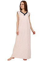 D-24 Cotton Sleeveless Nighty Maxi Free Size