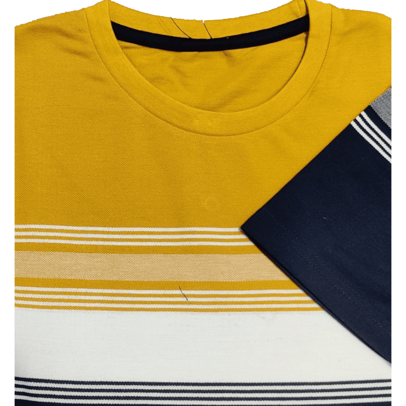 Yellow Stripes Round Neck Tshirt
