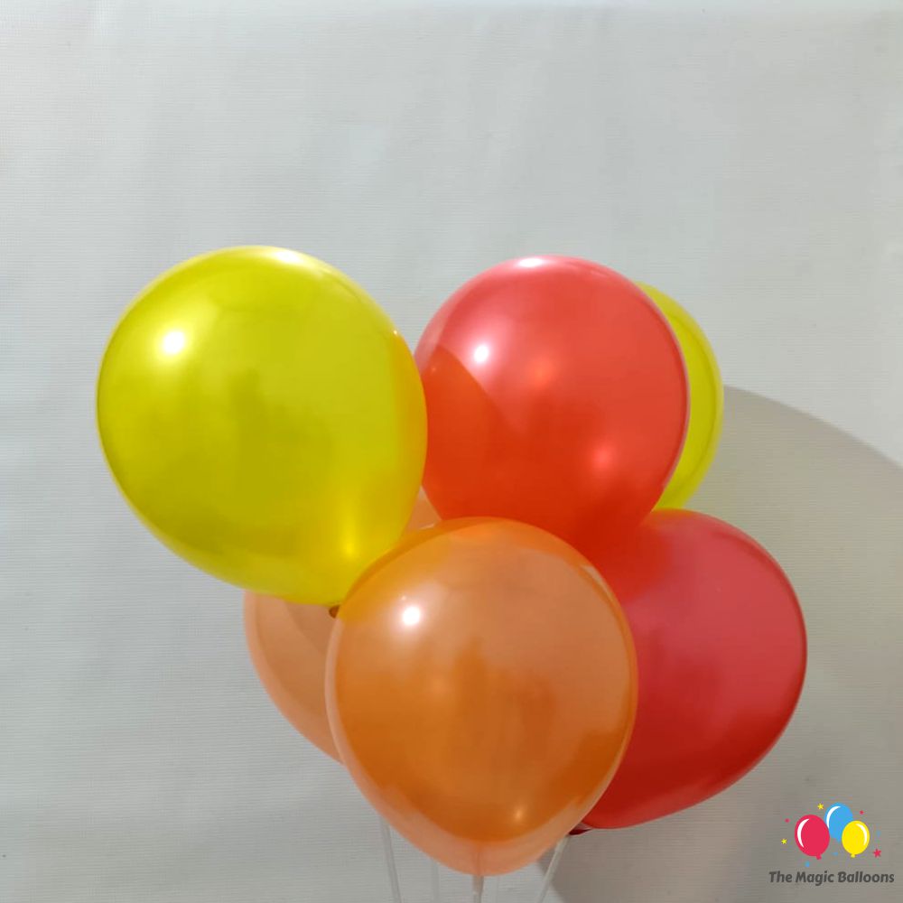 The Magic Balloons Store- Plain Red, Yellow, and Orange Latex Balloons- Balloons for Theme Party, Birthday, Wedding, Photoshoot Decoration Supplies Medium size Balloons 30pcs – 181485