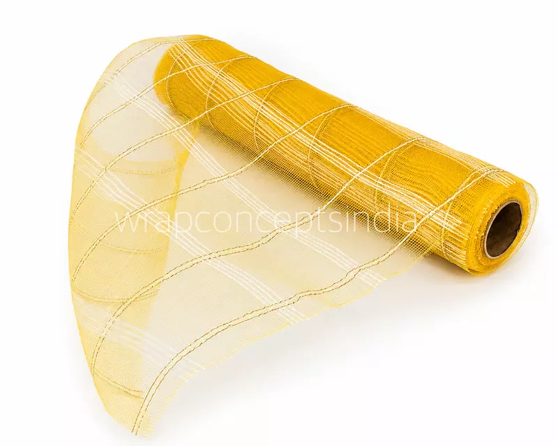 Wrapping Net with White Stripes - Yellow
