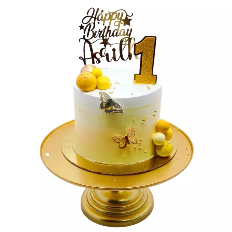 Yellow and White Butterfly Cake