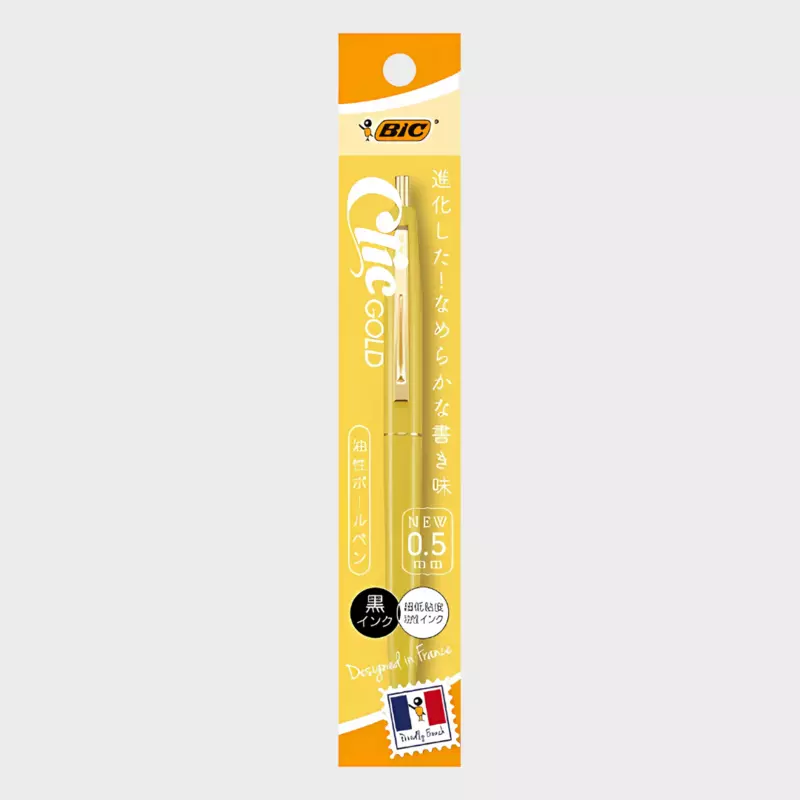 BIC Japan Click Gold Ballpoint Pen Yellow