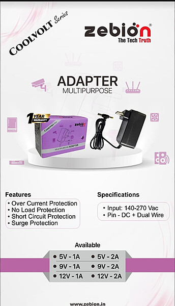Zebion coolvolt adapter 9V/2A Zebion coolvolt adapter 9V/2A