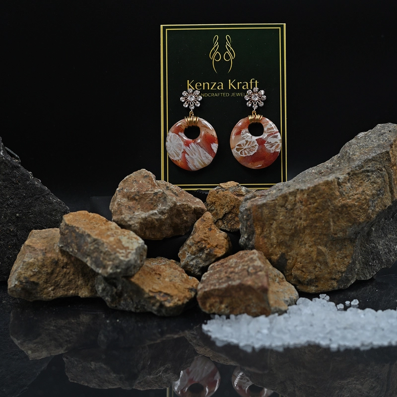 Petrified Rose Hoop earrings