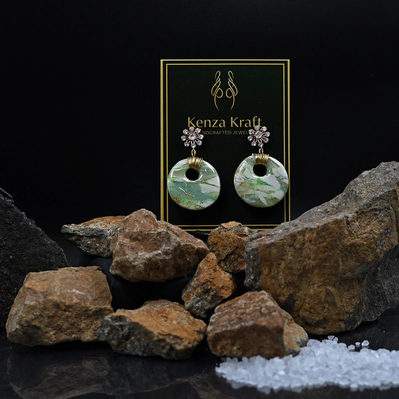 Ethereal Jade Marble earrings