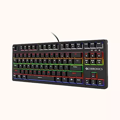 ZEBRONICS Premium Mechanical TKL (Tenkeyless) Keyboard, Zeb-MAX V2