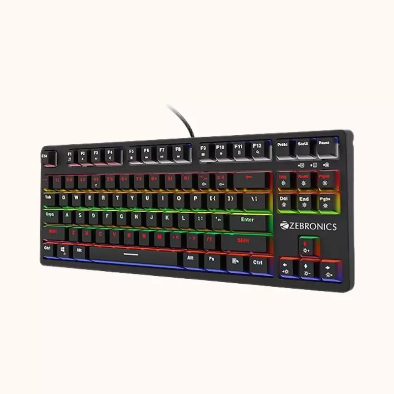 ZEBRONICS Premium Mechanical TKL (Tenkeyless) Keyboard, Zeb-MAX V2